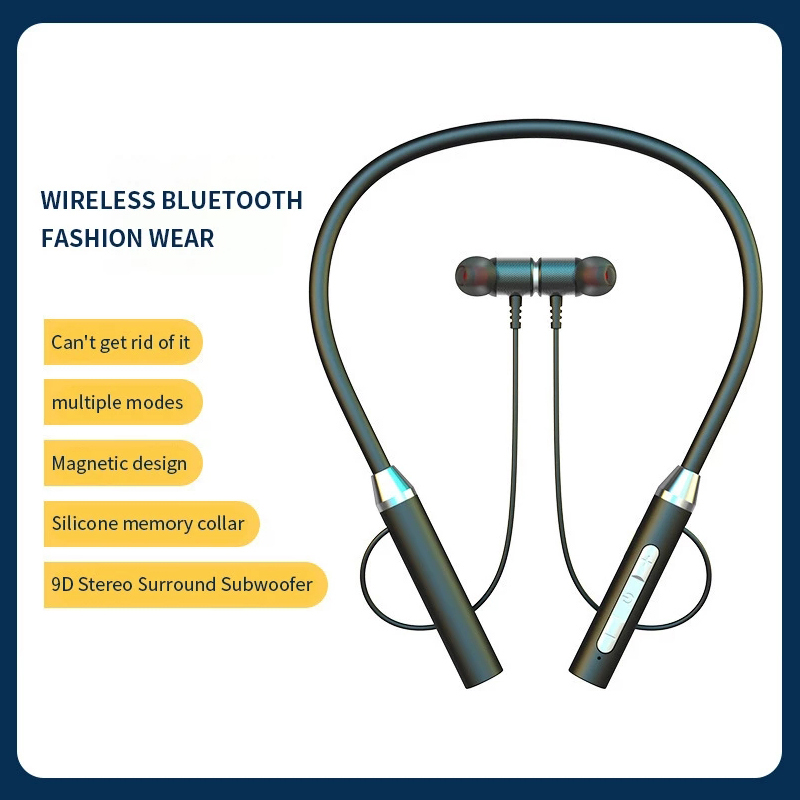 Magnetic Neckband Sports Earphones - Fone Bluetooth 5.0 หูฟังแบบคล้องคอชุดหูฟังสเตอริโอกีฬาหูฟังแม่เหล็กกันน้ําพร้อมไมโครโฟนหูฟังไร้สายแบบแขวนคอ