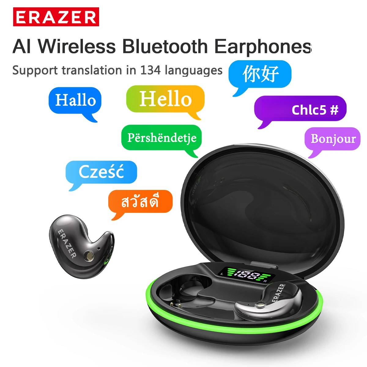 Sleep Mask Headphones Bluetooth - หูฟังบลูทูธแบบอินเอียร์ EARZER XF58 พร้อมไมโครโฟน หูฟังแปลภาษา TWS