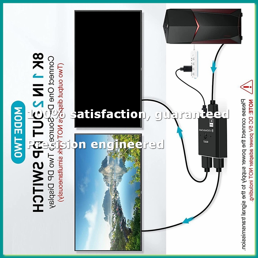 Laptops - 8K ดิสเพลย์พอร์ตสวิตช์ 2 ใน 1 ออก/1