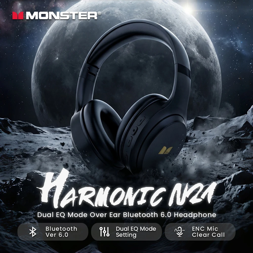 หูฟัง Monster Harmonic N21 บลู - Anc Wireless Over Ear Headphones บทวิจารณ์และราคา