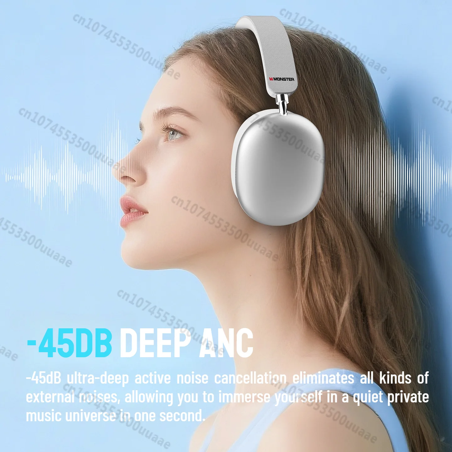 Monster AH100 -45dB หูฟังบลูทู - Anc Wireless Over Ear Headphones บทวิจารณ์และราคา