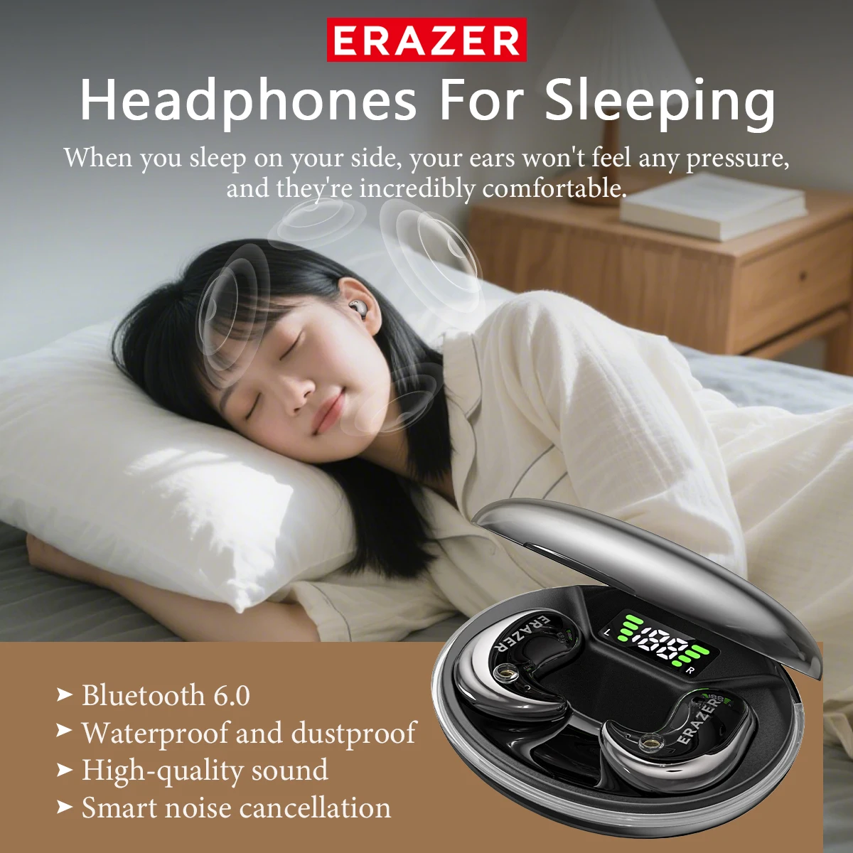 หูฟังบลูทูธแบบอินเอียร์ EARZER - Sleep Mask Headphones Bluetooth บทวิจารณ์และราคา